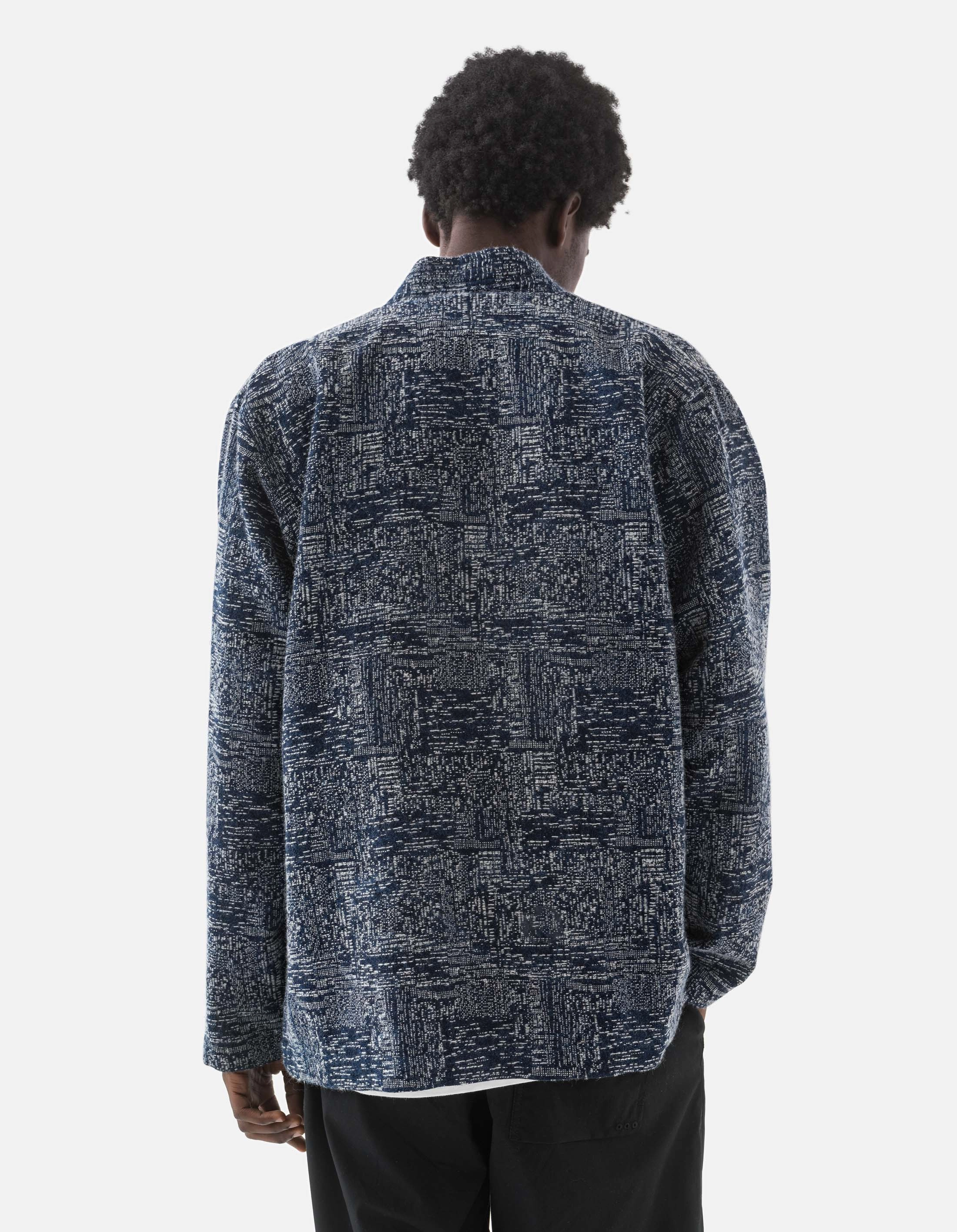 Quick Release Buckle Mechanism 6242 Sashiko Kimono Overshirt Indigo