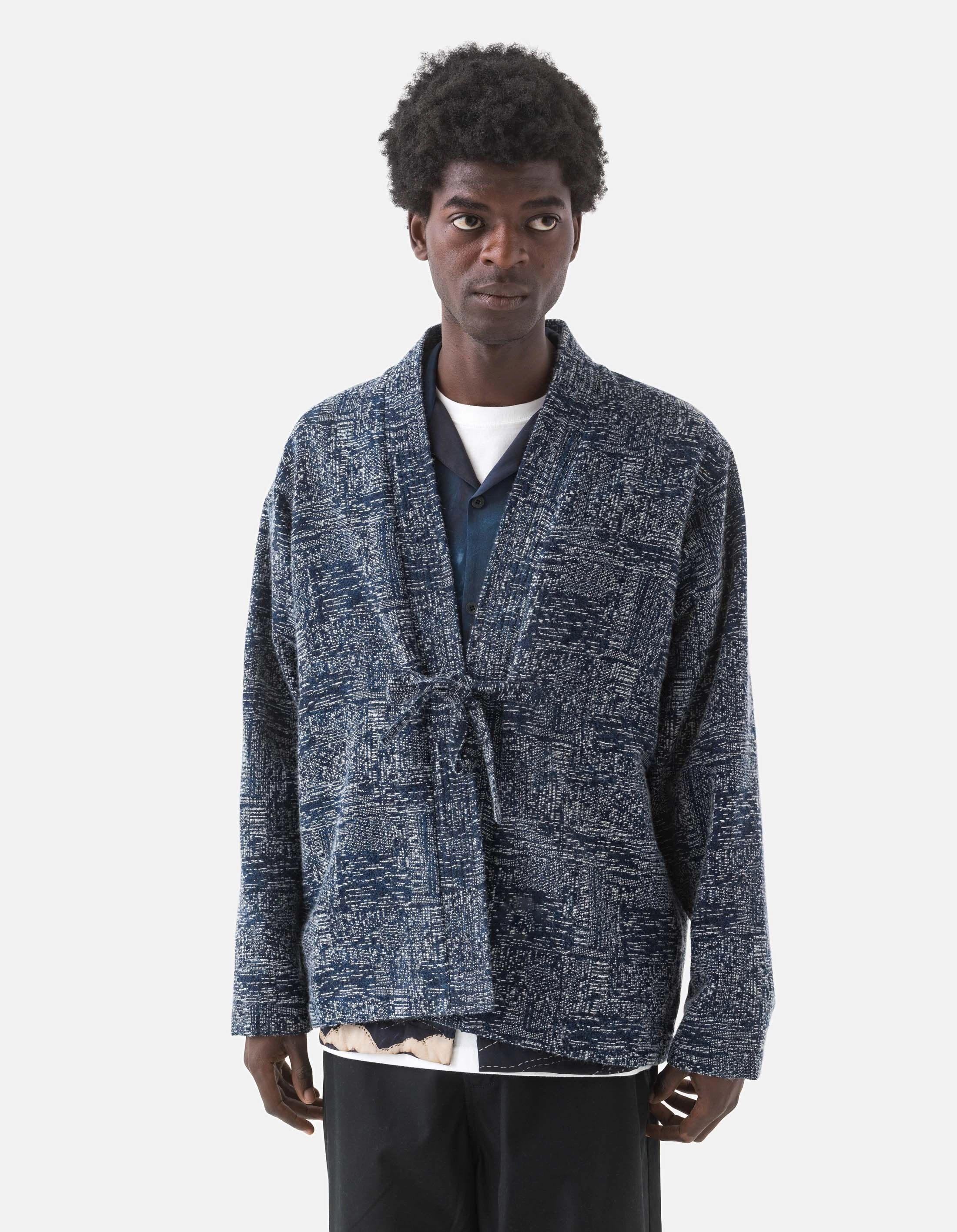 Seam Sealed Technology Water Resistant Design 6242 Sashiko Kimono Overshirt Indigo