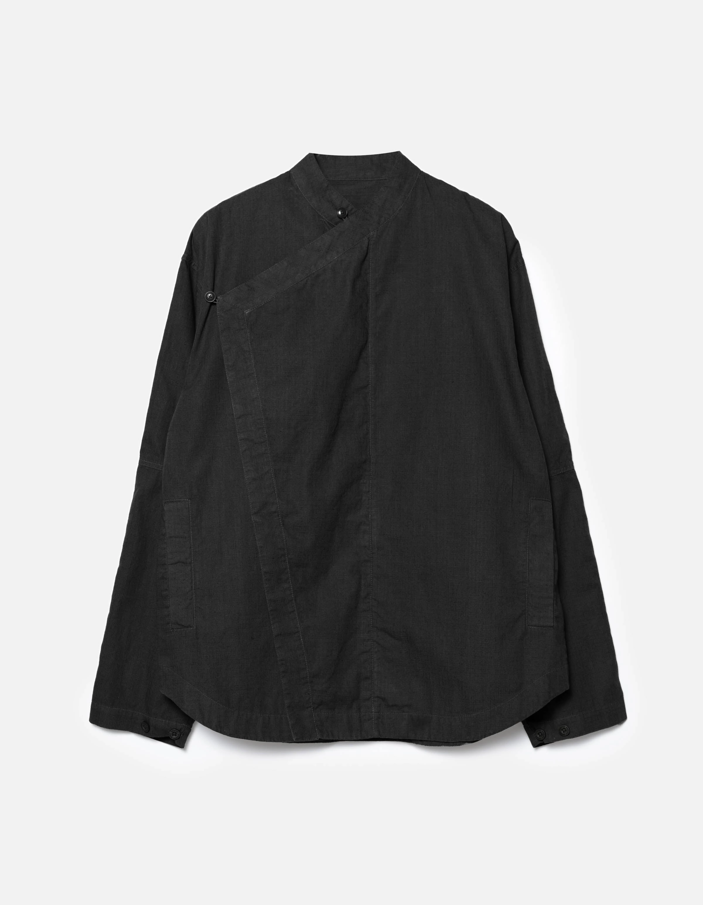 Anti Pilling Treatment 7080 Asym Hanbok L/S Shirt Black