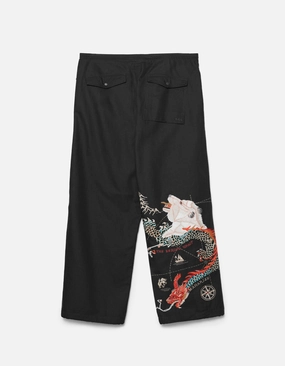 7087 The Bering Strait Embroidered Loose Snopants? Black Casual Style