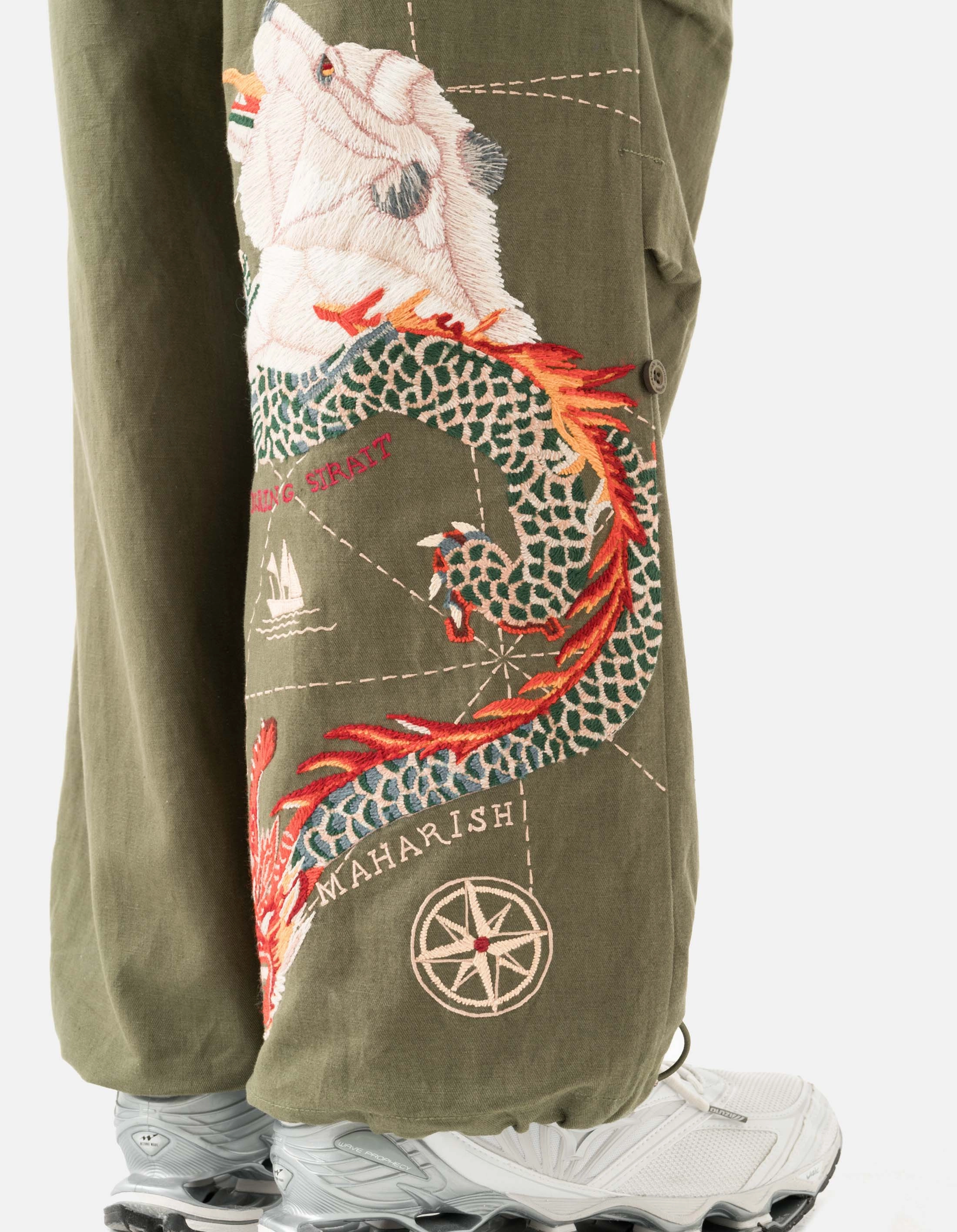 7087 The Bering Strait Embroidered Loose Snopants? Olive OG-107F AntiStaticLining Sport Comfort Fit
