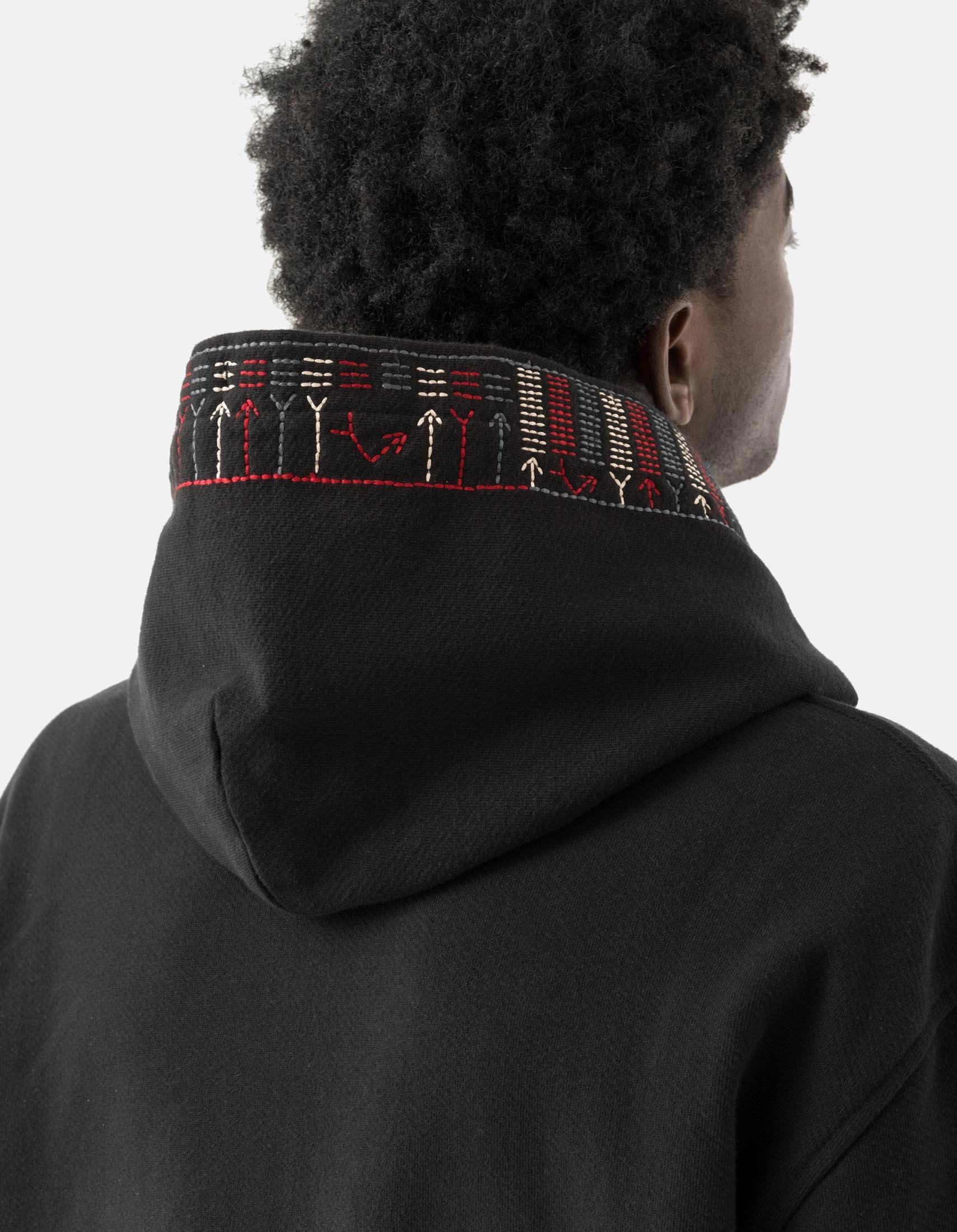 All Day Wear product thermal lining insulation 7095 Alaskan Hilltribe Embroidered Hooded Sweat Black