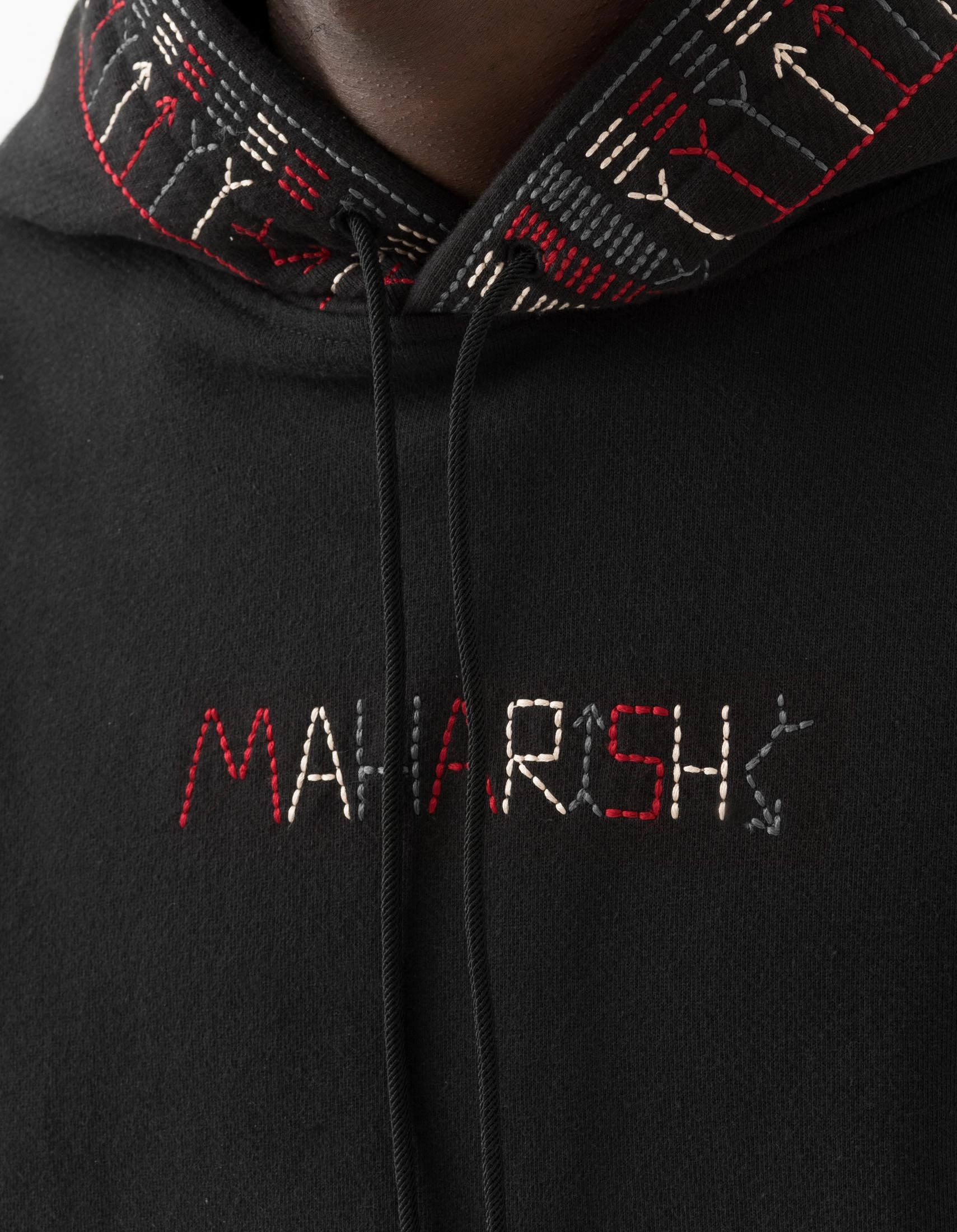 7095 Alaskan Hilltribe Embroidered Hooded Sweat Black low end