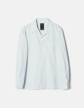 7101 L/S Camp Collar Shirt Ice Blue Pure Cotton