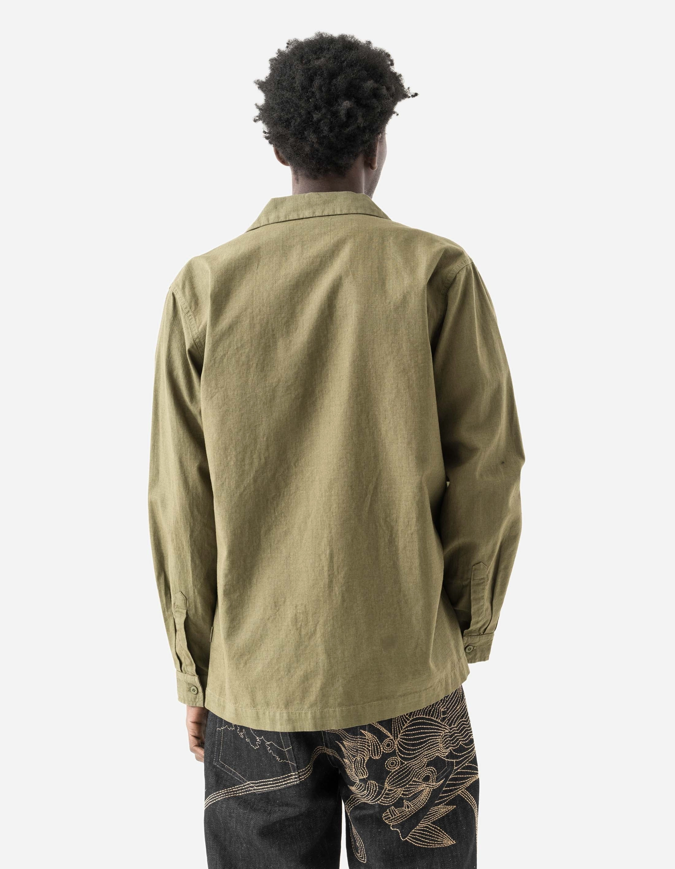 7101 L/S Camp Collar Shirt Olive OG-107F High-Quality Fabric garden party