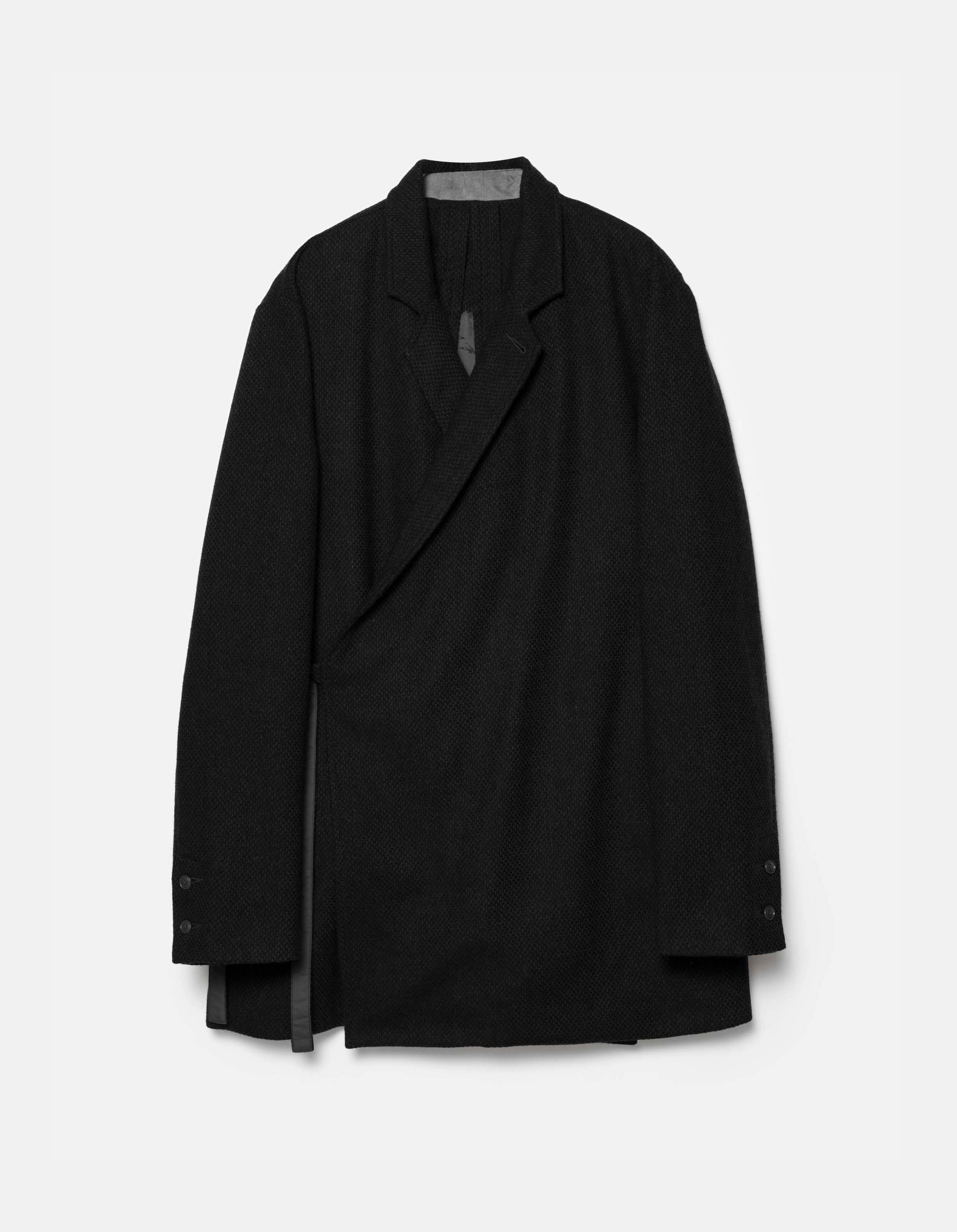 7122 Recycled Wool Kimono Blazer Black Thermal Insulated Ski Use