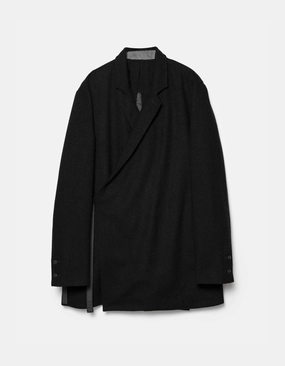 7122 Recycled Wool Kimono Blazer Black Thermal Insulated Ski Use