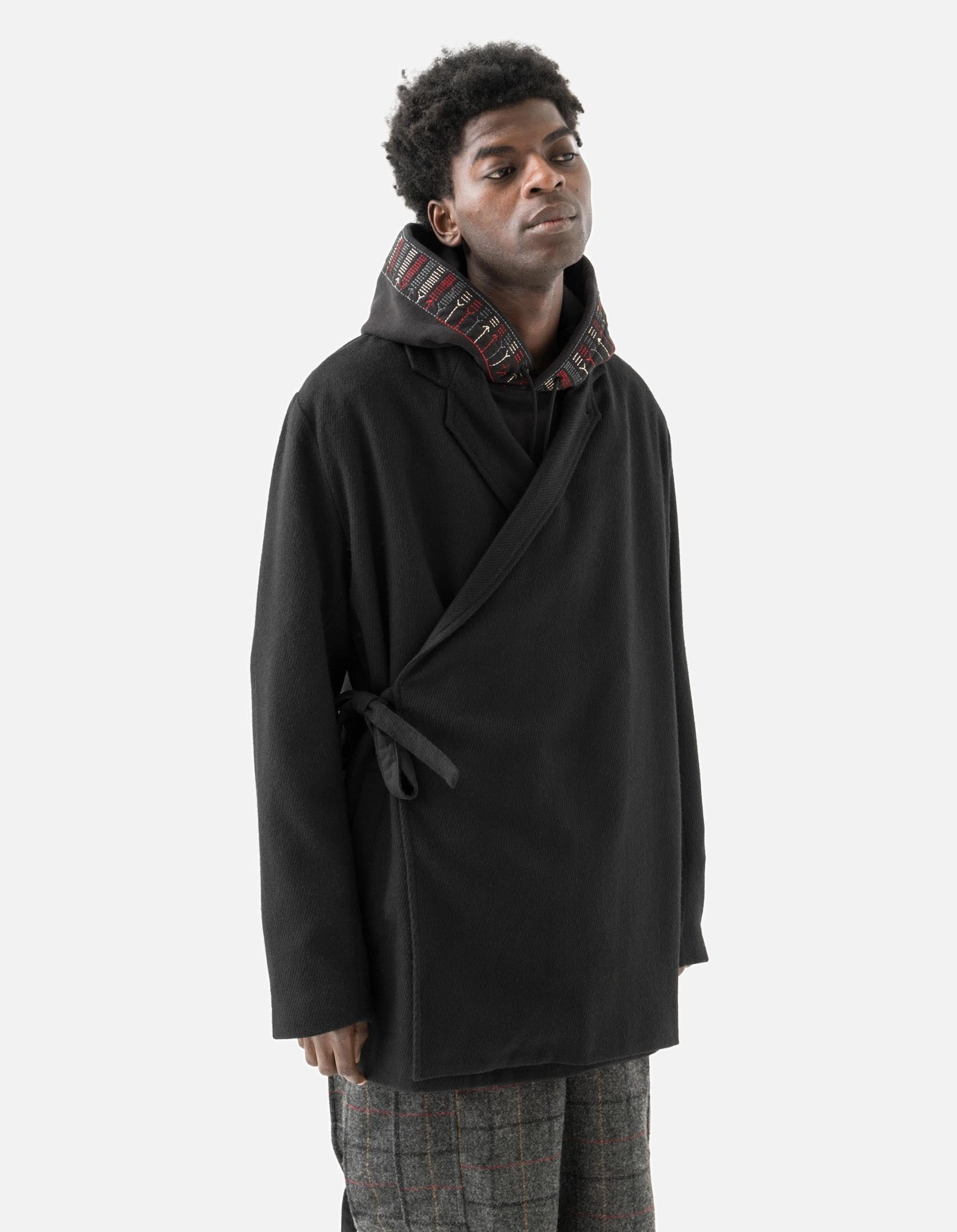 Low Profile Insulation 7122 Recycled Wool Kimono Blazer Black