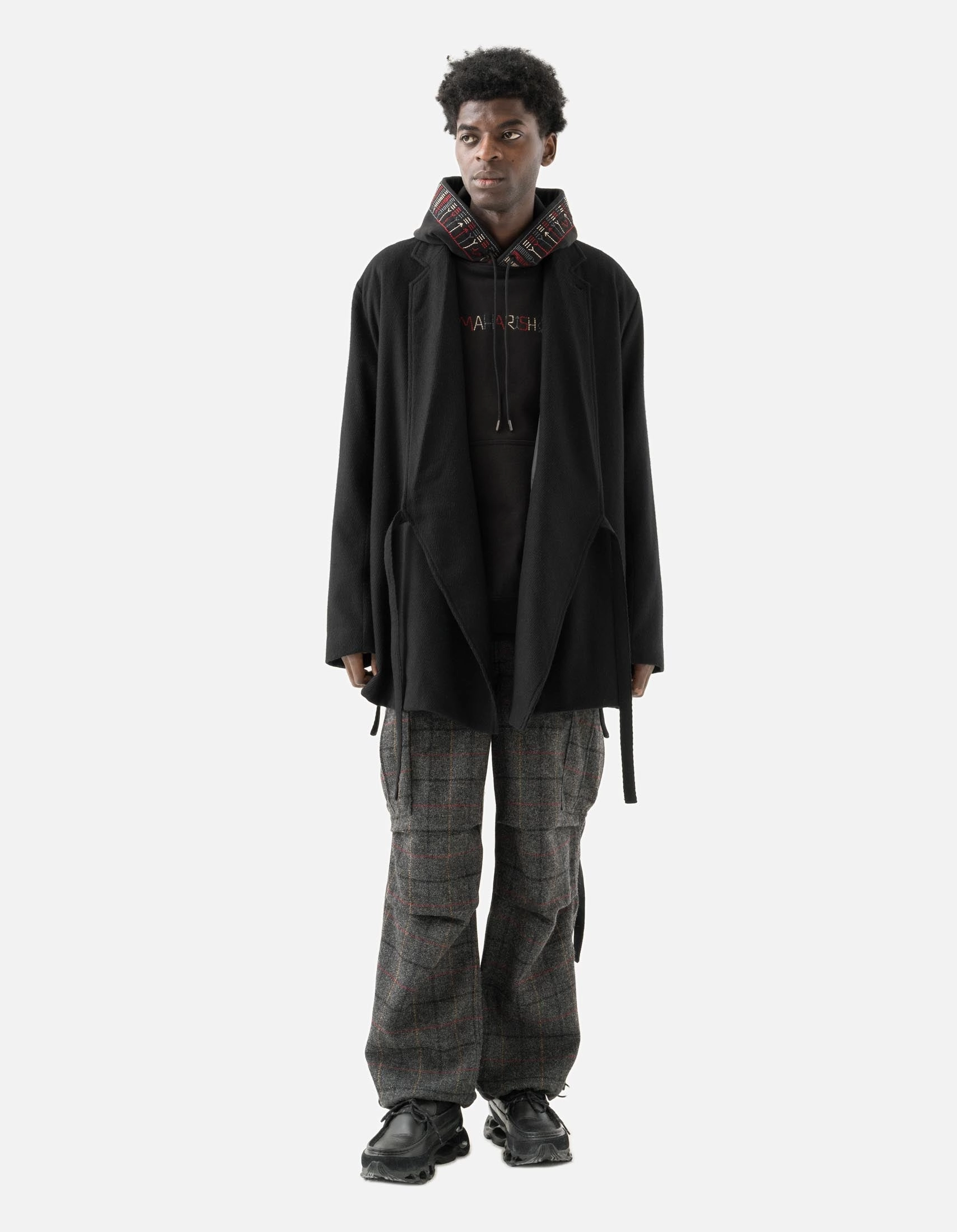 Hidden Pocket System 7122 Recycled Wool Kimono Blazer Black