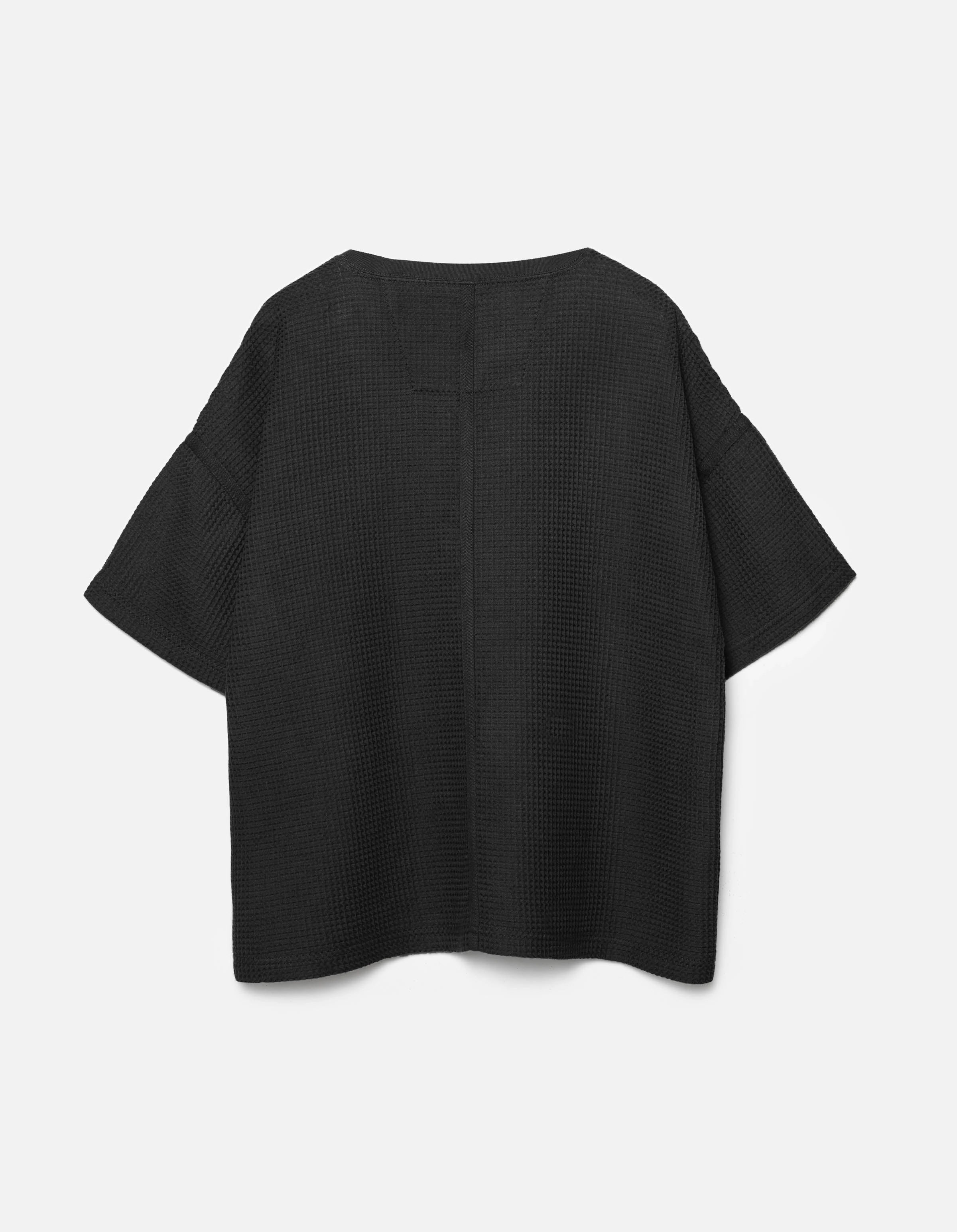 7127 Waffle Kimono T-Shirt Black Retro design