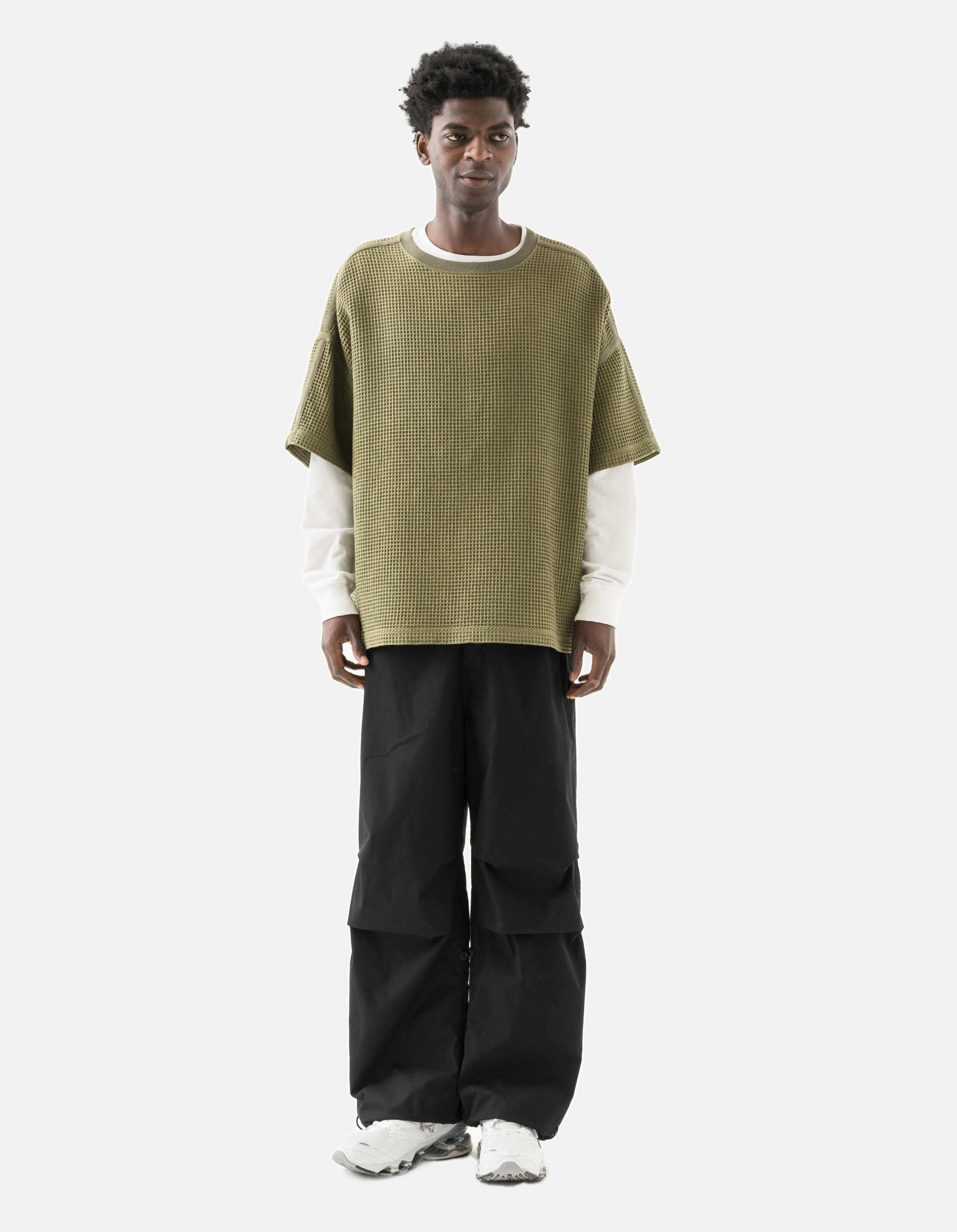 7127 Waffle Kimono T-Shirt Olive OG-107F Multipanel Construction
