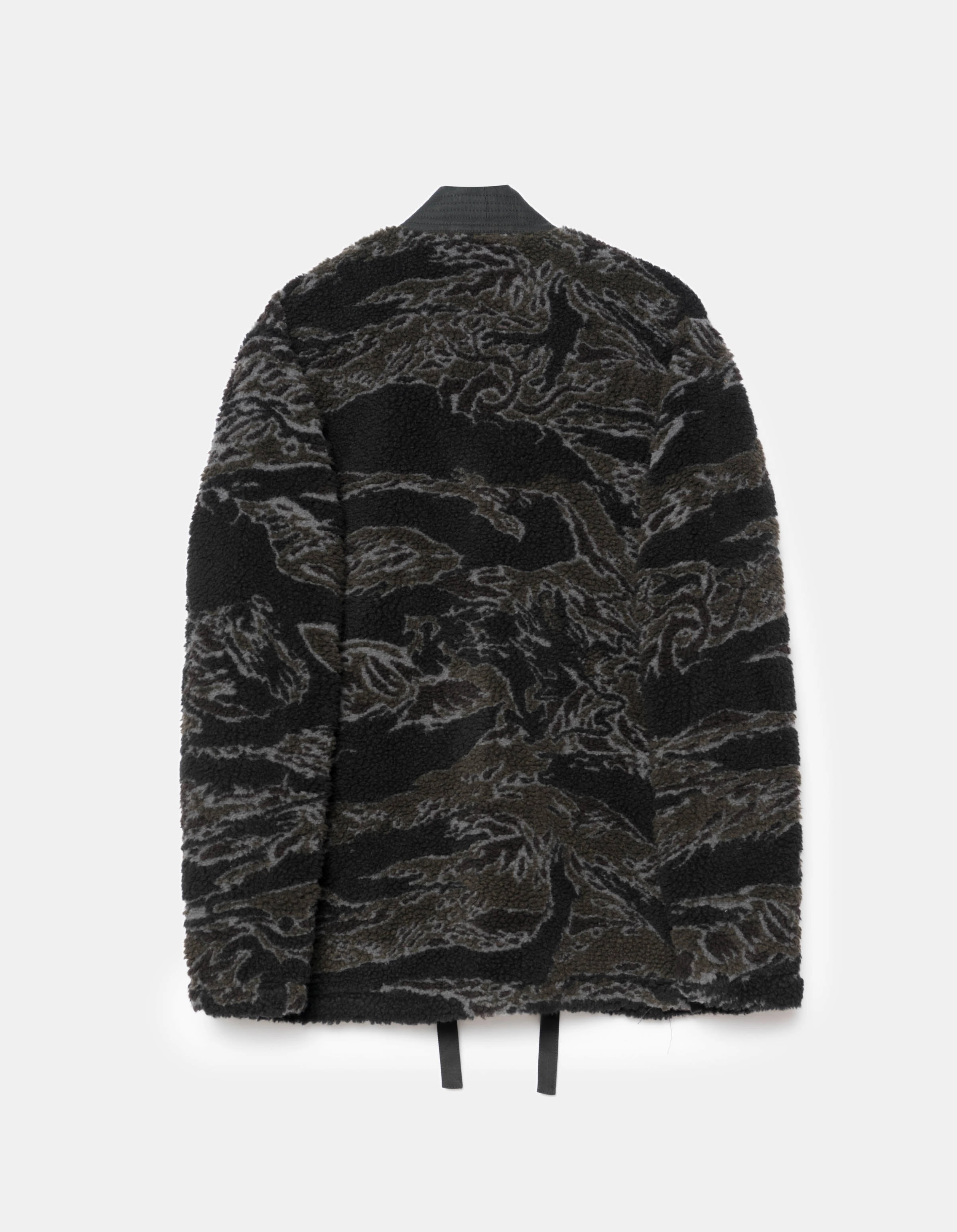 7144 Bonsai Tigerstripe Fleece Kimono Subdued Night Adjustable drawstring Light Look