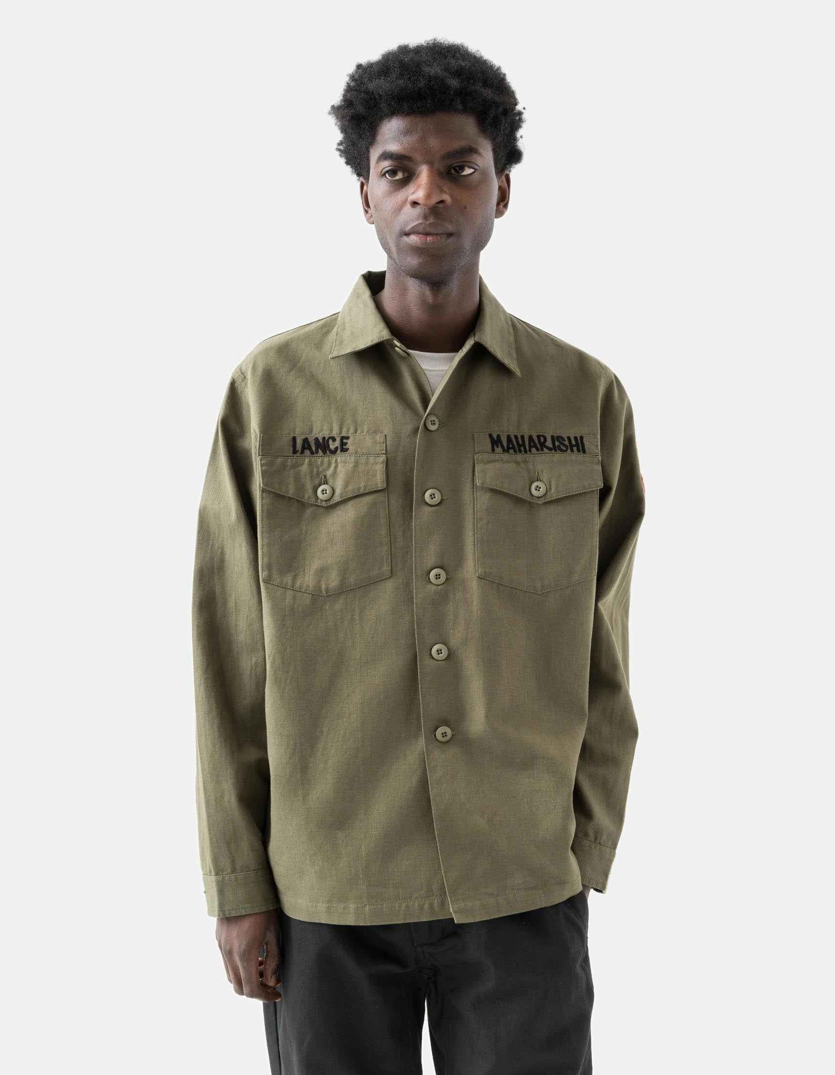 7149 Riverine L/S Embroidered Utility Shirt Olive Street Wear