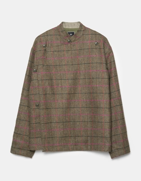 Zipper Closure Mechanism Temperature Adaptive 7155 Wool Asym Monk L/S Shirt Olive/Pink