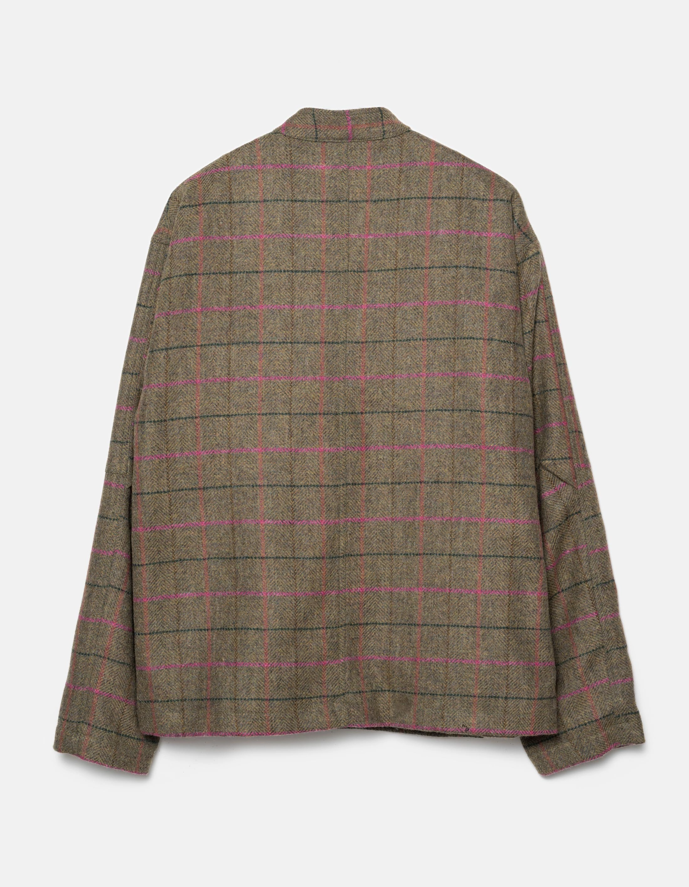 7155 Wool Asym Monk L/S Shirt Olive/Pink Rubberized Trims WindproofTechnology