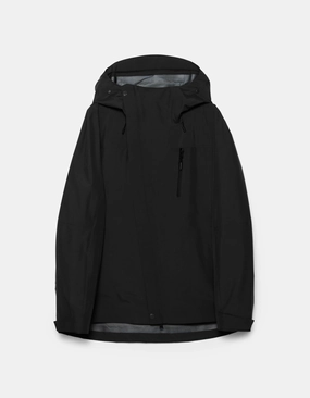 7185 Waterproof 3L Asym Storm Parka Black Fleece Inside