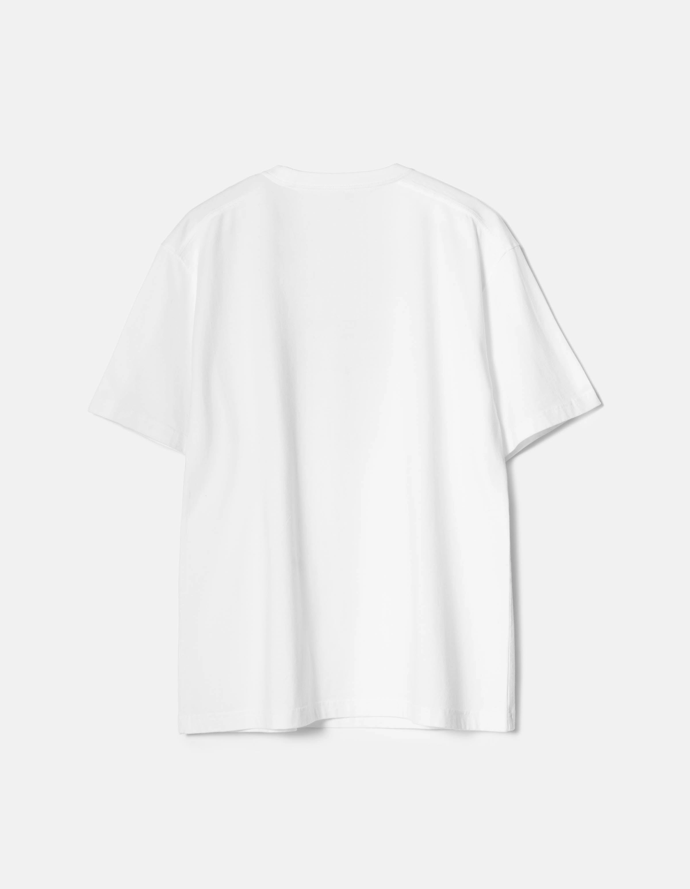7189 Maha Pagan S/S T-Shirt White Classic Polo Drop Shoulder Silhouette