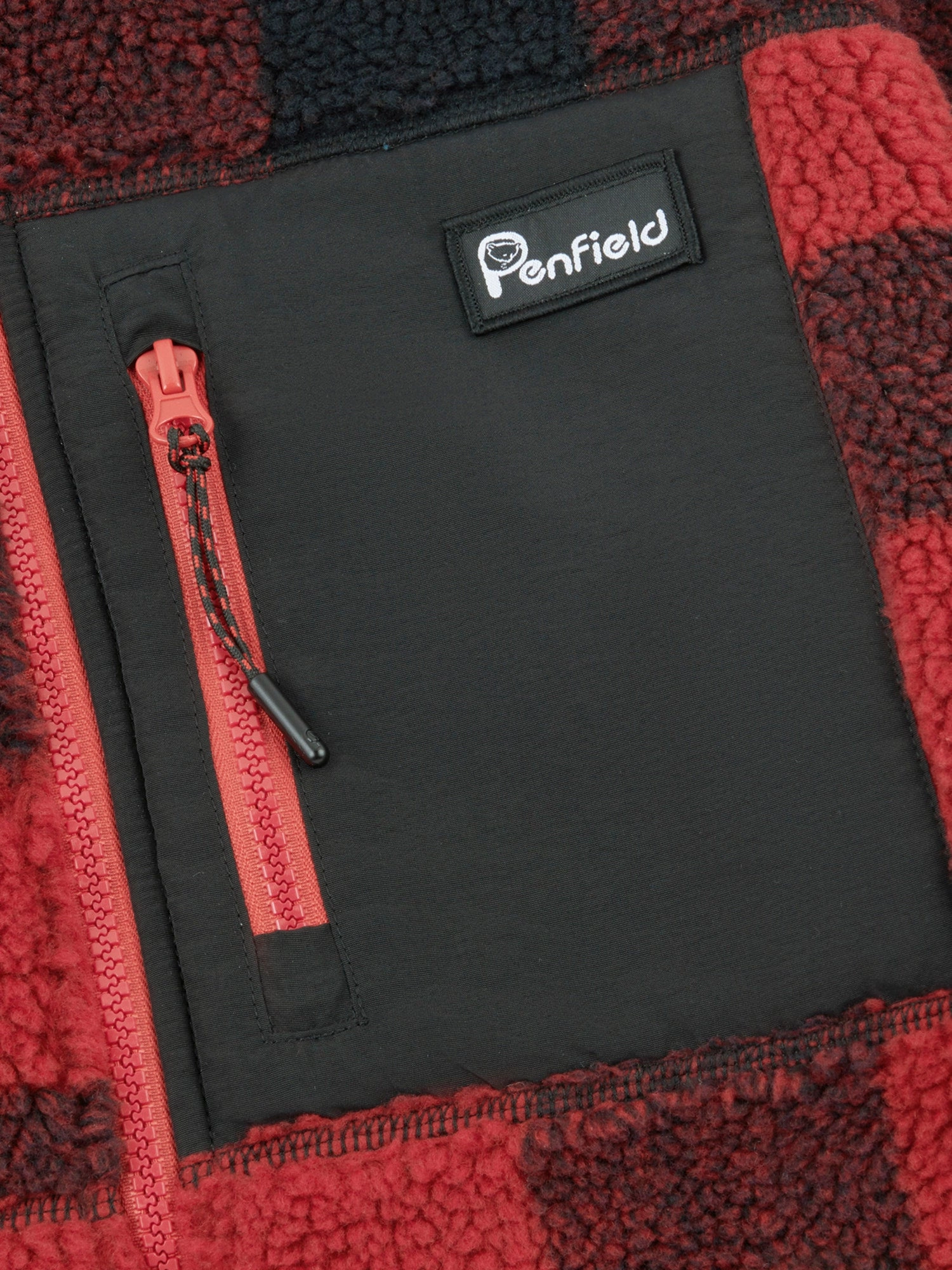 Check Mattawa Fleece Jacket in Black Heavyweight Fabric QuickDryMaterial