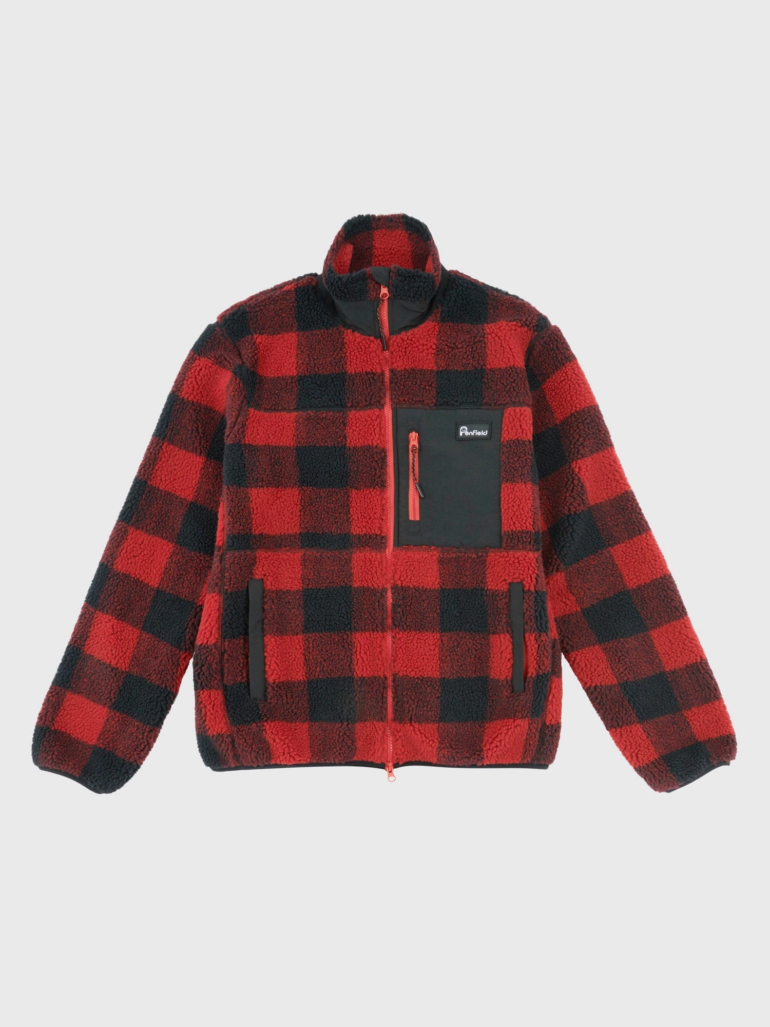 Reflective Detailing Quilted Interior Check Mattawa Fleece Jacket in Black