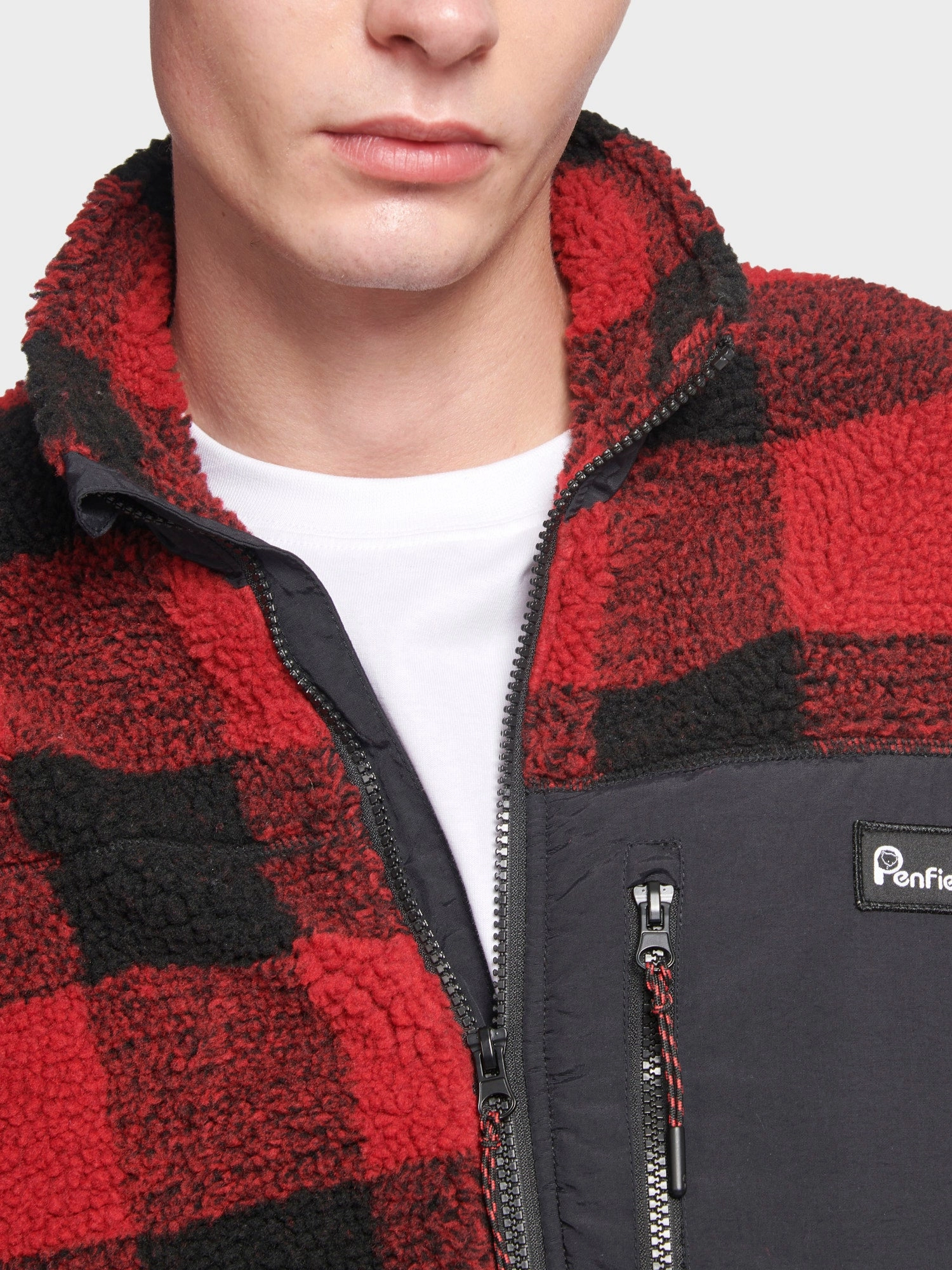 Check Mattawa Fleece Jacket in Black Wrinkle Free Exterior Sealed Seams