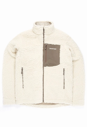 Montbell Men's Climaplus Shearling Jacket - Ivory Elastic hem Breezy Layer Option