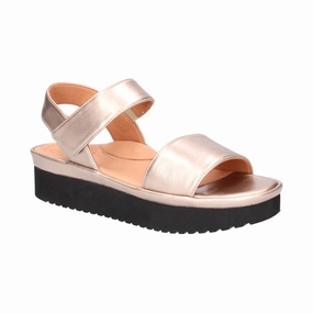 Abrilla Sandal - Champagne Met Nappa Open Sides Cool Sandals