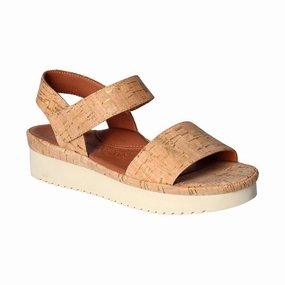 Open Front Single Strap Abrilla Sandal - Natural Gold Cork