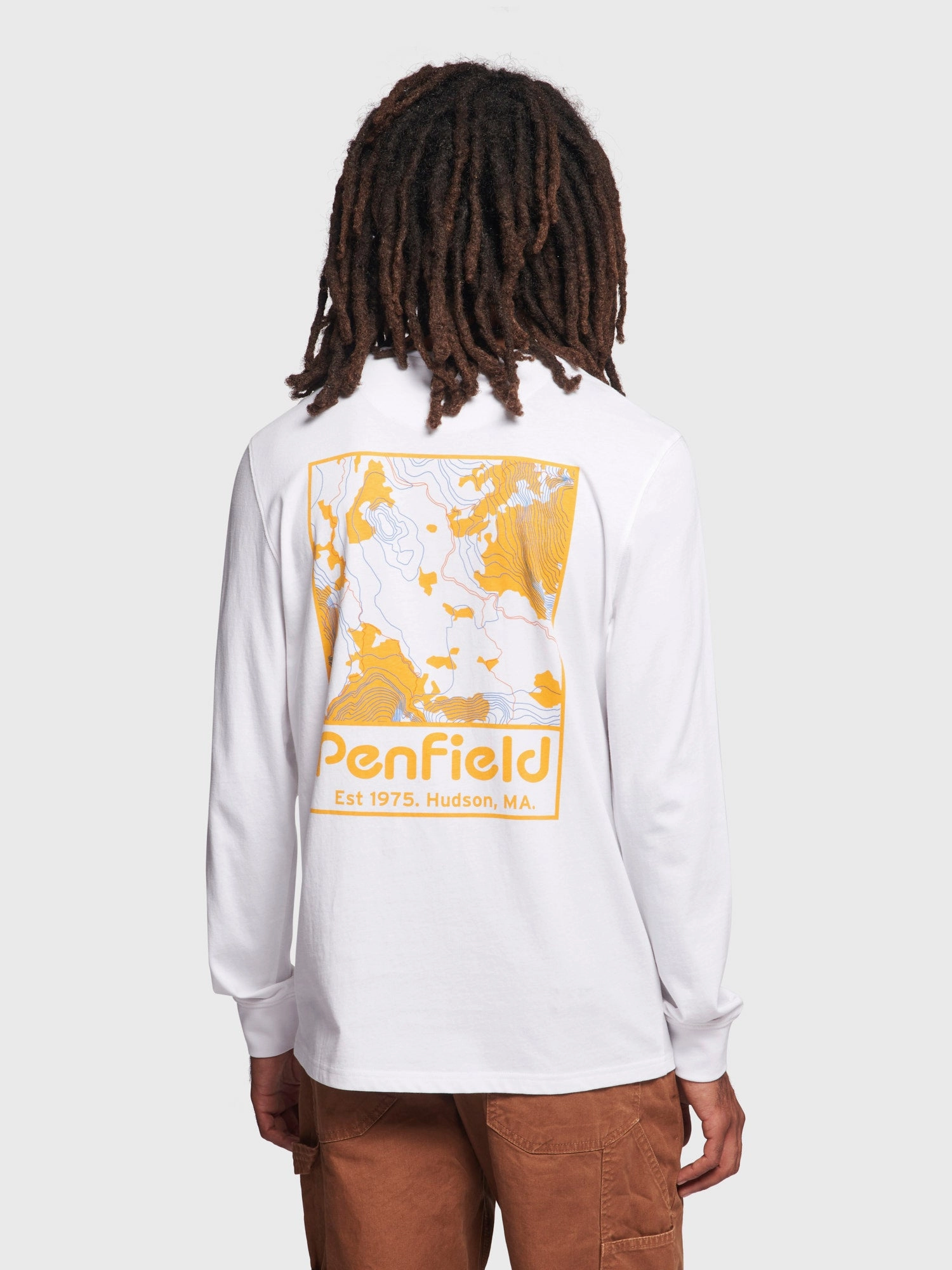Skinny Fit Yosemite Trail Satellite Long Sleeve T-Shirt in Bright White