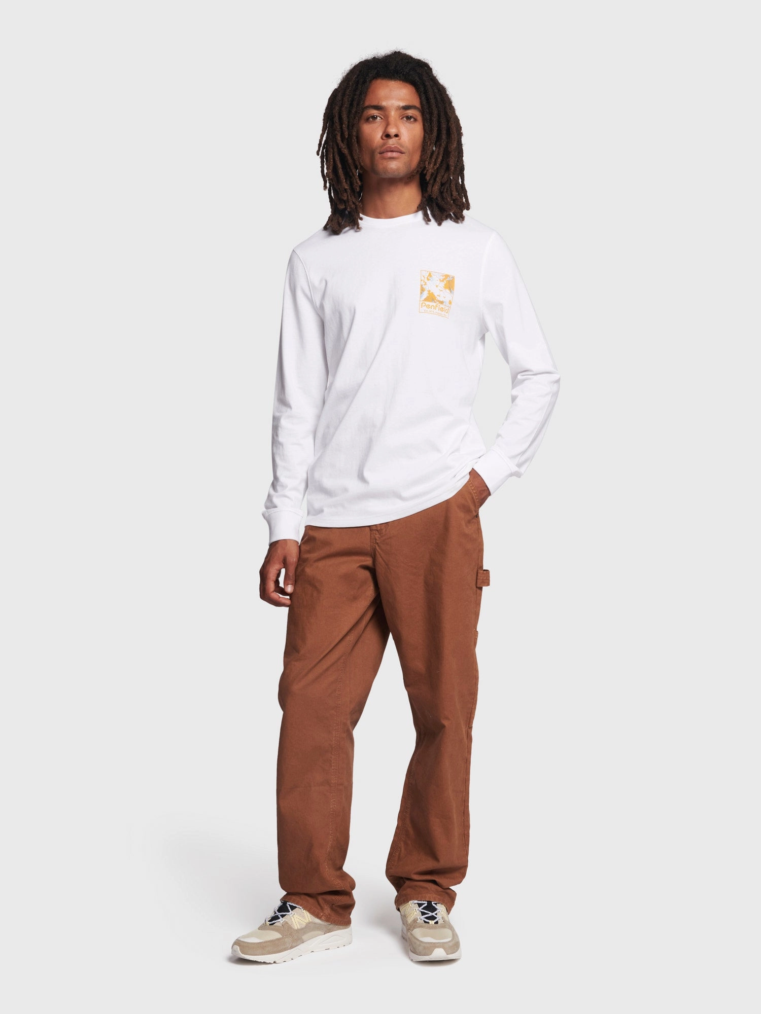 Yosemite Trail Satellite Long Sleeve T-Shirt in Bright White Timeless Fit
