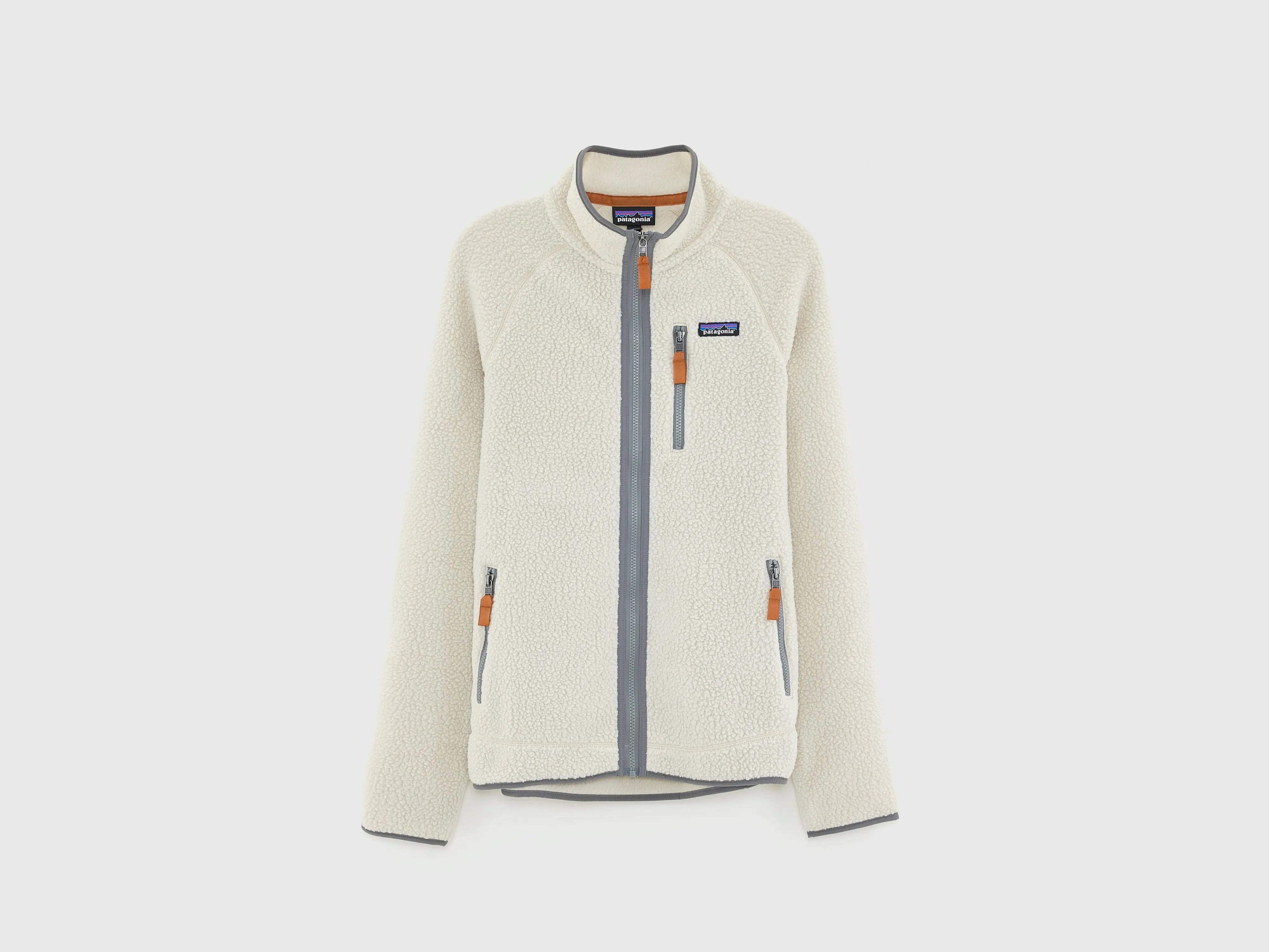 Bonded Edge Finish Extended Coverage Men's Retro Pile Fleece Jacket  (251 / M / ECRU)