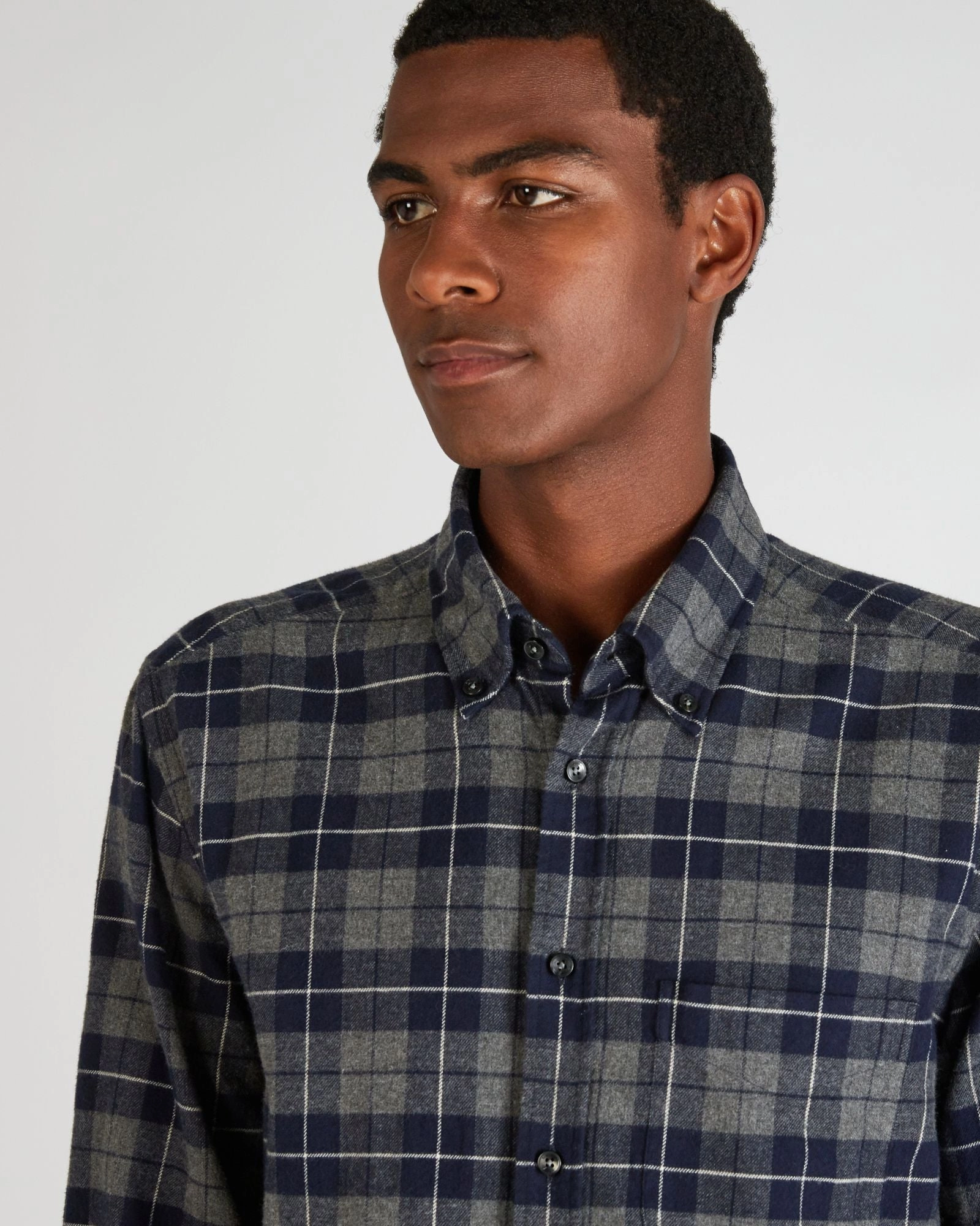 Microfiber Material Regular fit cotton flannel shirt