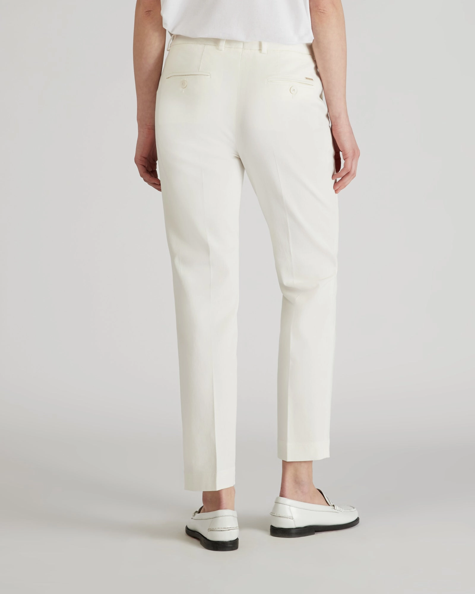 Bi Stretch Fabric Reinforced Knees Slim fit trousers in cotton gabardine and lyocell