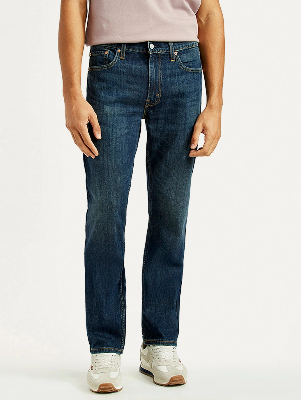 Men's 513 Dark Indigo Slim Straight Fit Mid Rise Jeans Soft Fabric