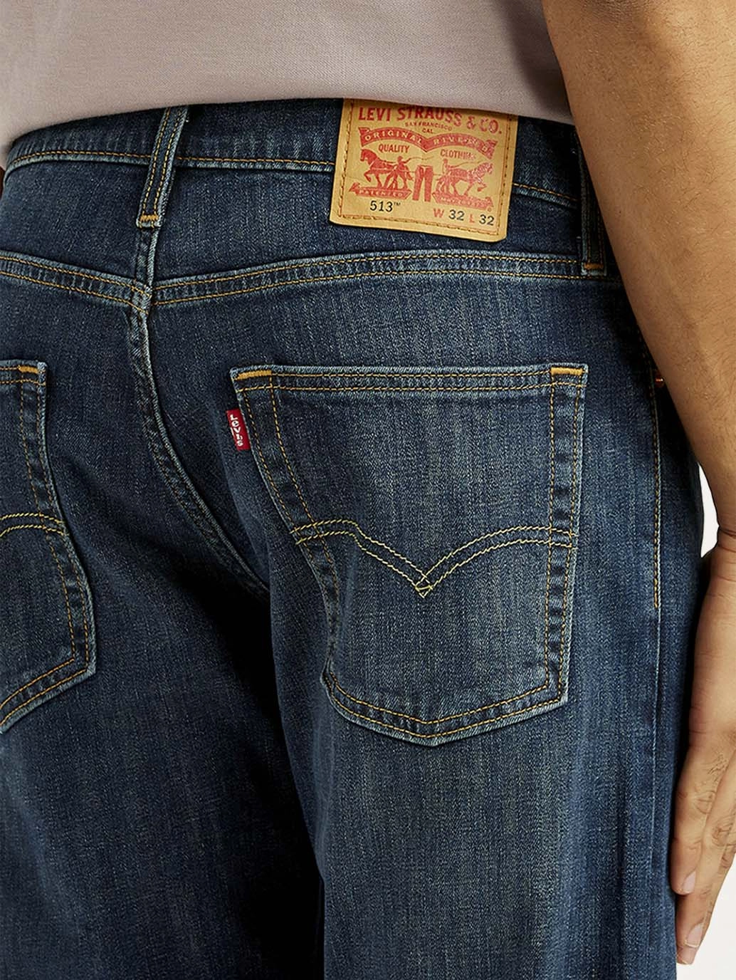 Trend Setter Sunny Vibes Men's 513 Dark Indigo Slim Straight Fit Mid Rise Jeans