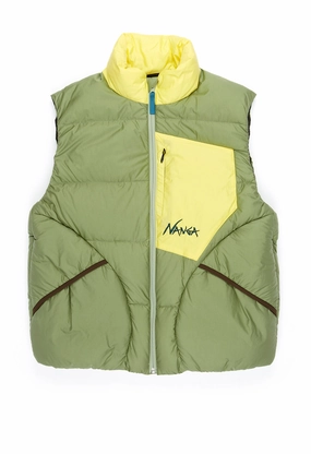 Nanga Men's Mazeno Ridge Vest - Light Khaki nylon blend Ergonomic Mobility Cut