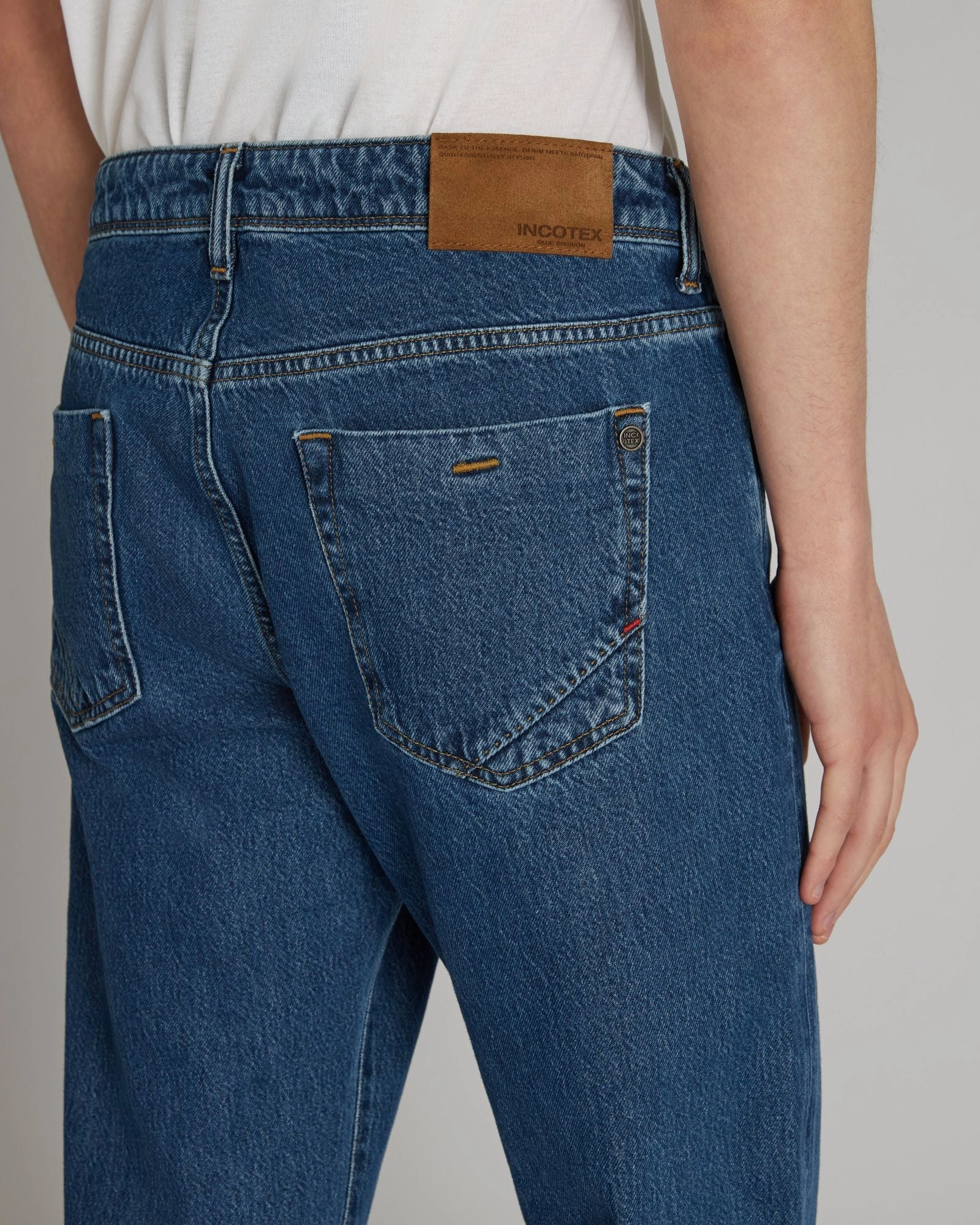 Slim-fit cotton denim five-pocket trouser All-day Flex Urban Look