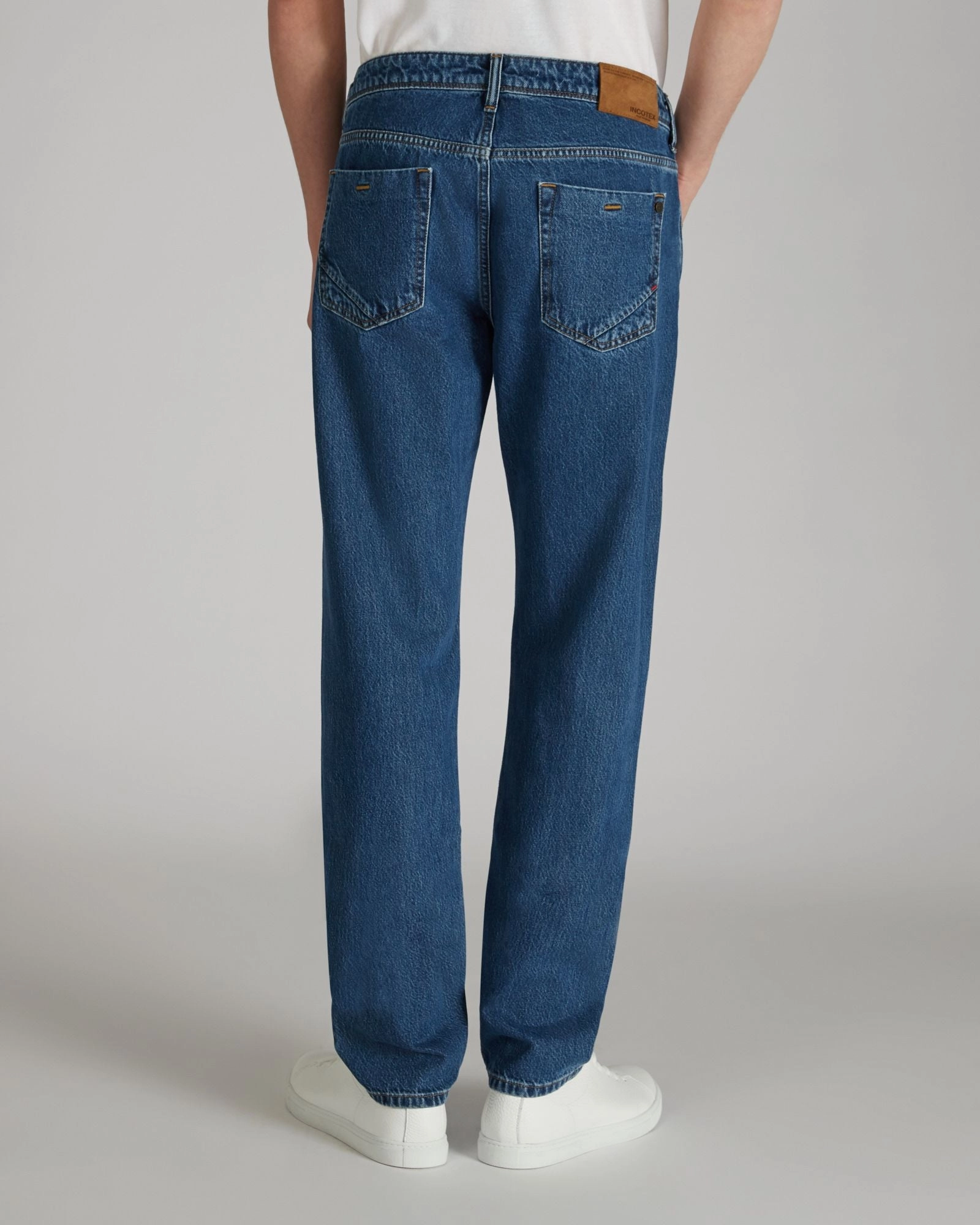 Slim-fit cotton denim five-pocket trouser Quick Access Pockets