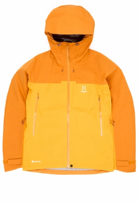 Mild Weather Layer Low Profile Collar Haglofs Men's ROC Flash GTX Jacket - Sunny Yellow / Desert Yellow