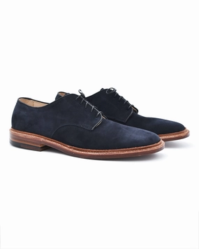 Pop Color Point Tip Alden 293317 Navy Suede Unlined Plain Toe Blutcher
