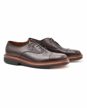 High Heel Silent Step Alden D2330 Dark Brown Alpine Grain Cap Toe Oxford