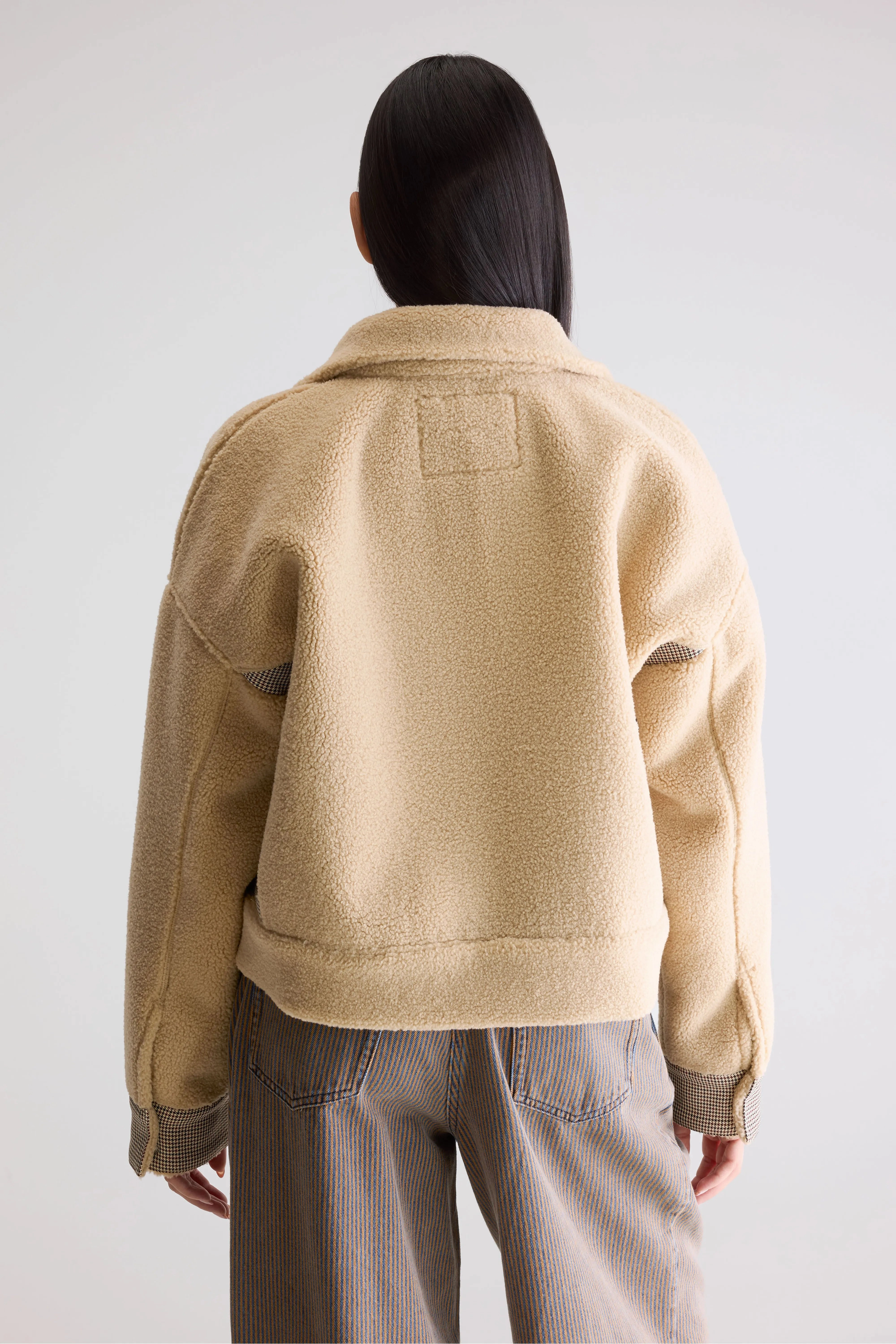 Moisture wicking Stretchable Fabric Alesha Teddy Jacket (252 / W / MACADAMIA)