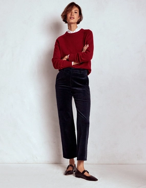 Canonbury Cord Trousers-Navy Casual Edge Modern Waist