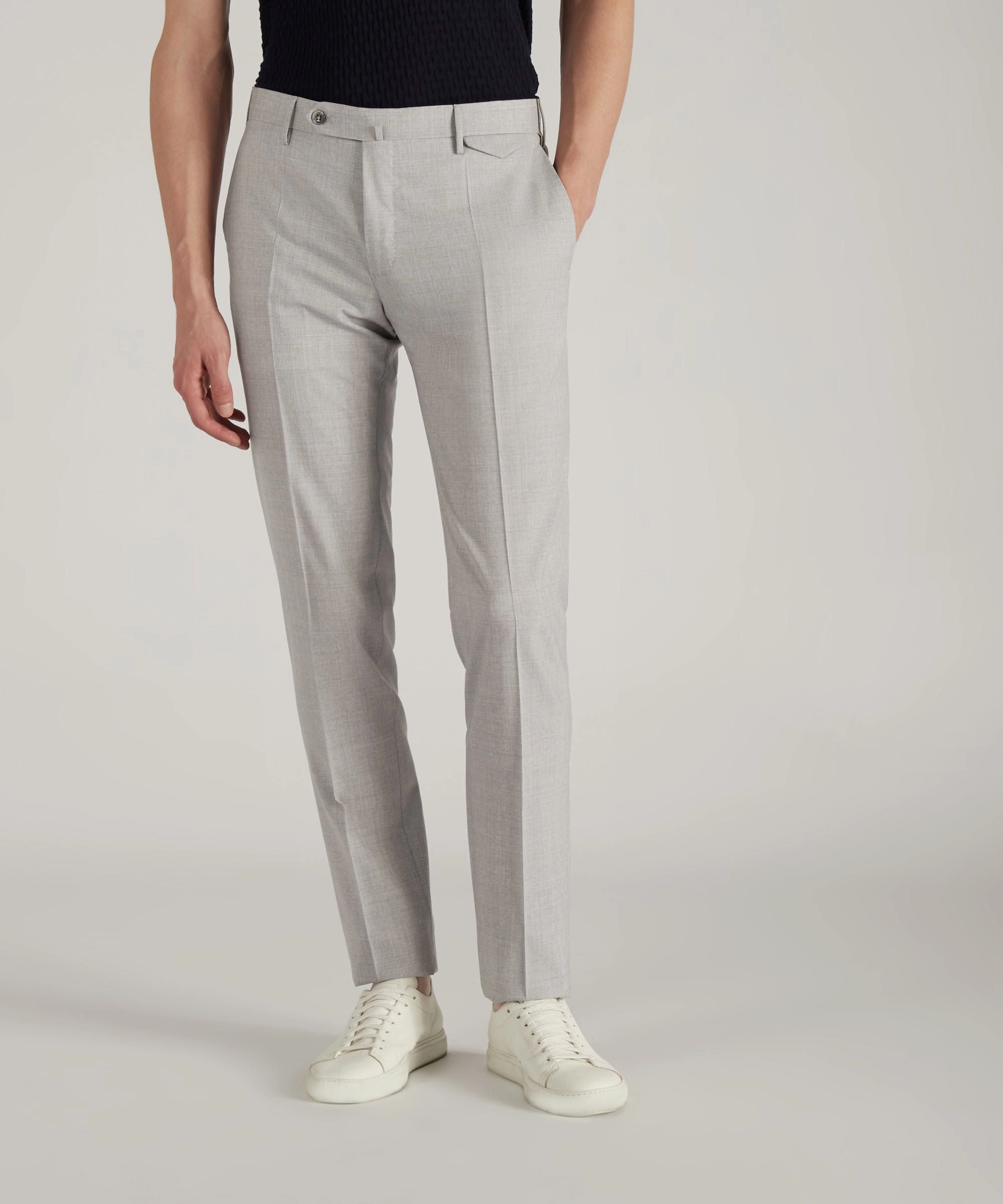 Comfortable Fabric Slim-fit certified tropical wool trousers