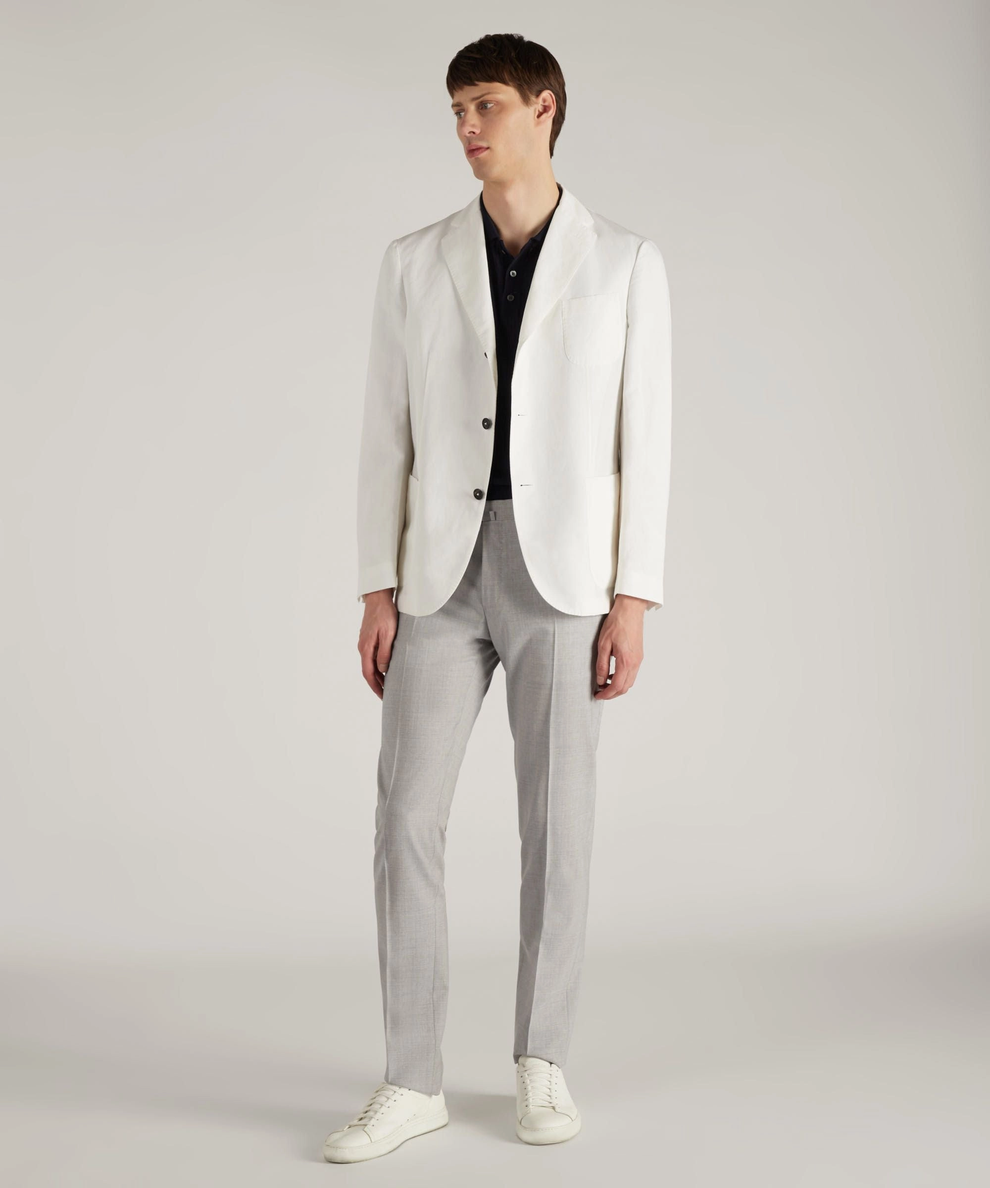 Comfortable Movement Slim-fit certified tropical wool trousers