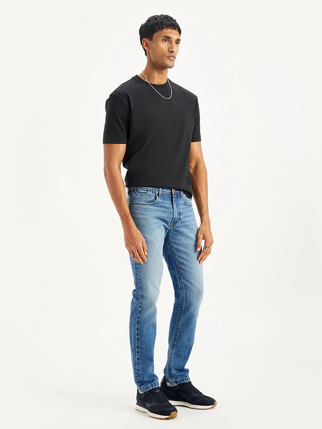 Men's 511 Blue Slim Fit Mid Rise Jeans Outfit Base High-waisted