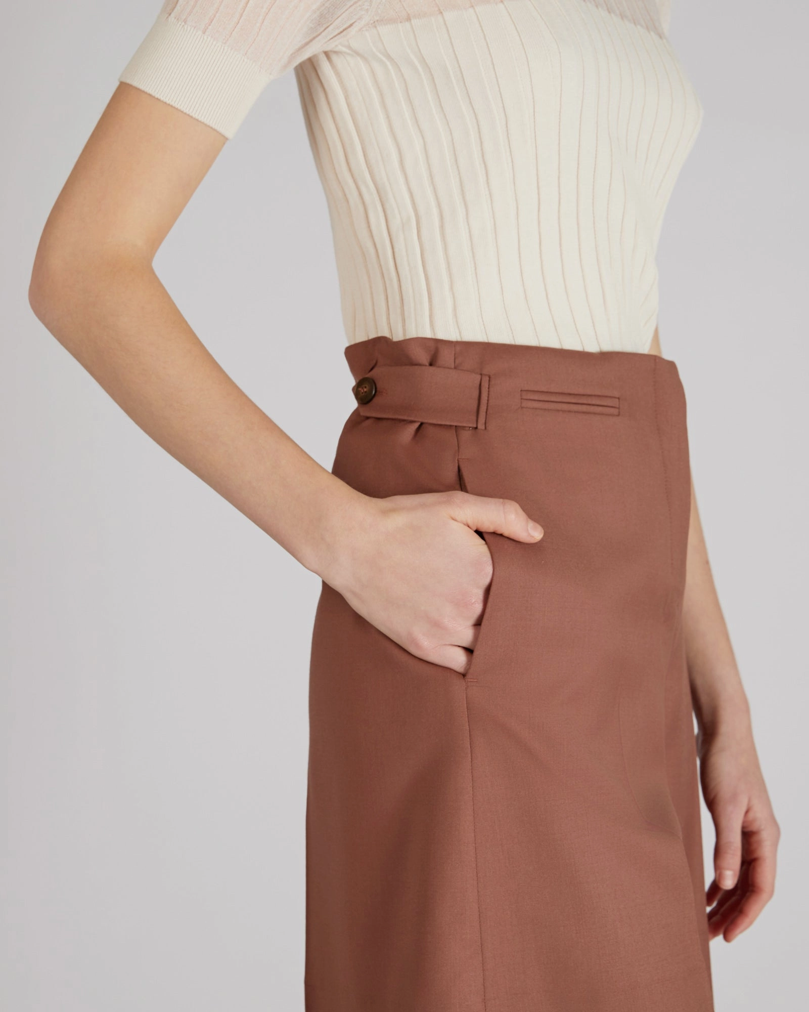 Travel Fit No Sagging Stretch wool fabric bermuda shorts