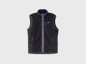Men's Retro Pile Fleece Vest  (252 / M / BLACK) Seamless Welded Construction