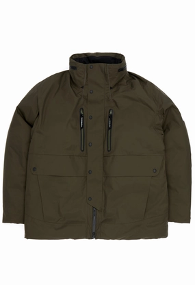 Evening Chill Piece LowProfile Design and wander Men's Rain Proof Down Jacket - Dark Khaki