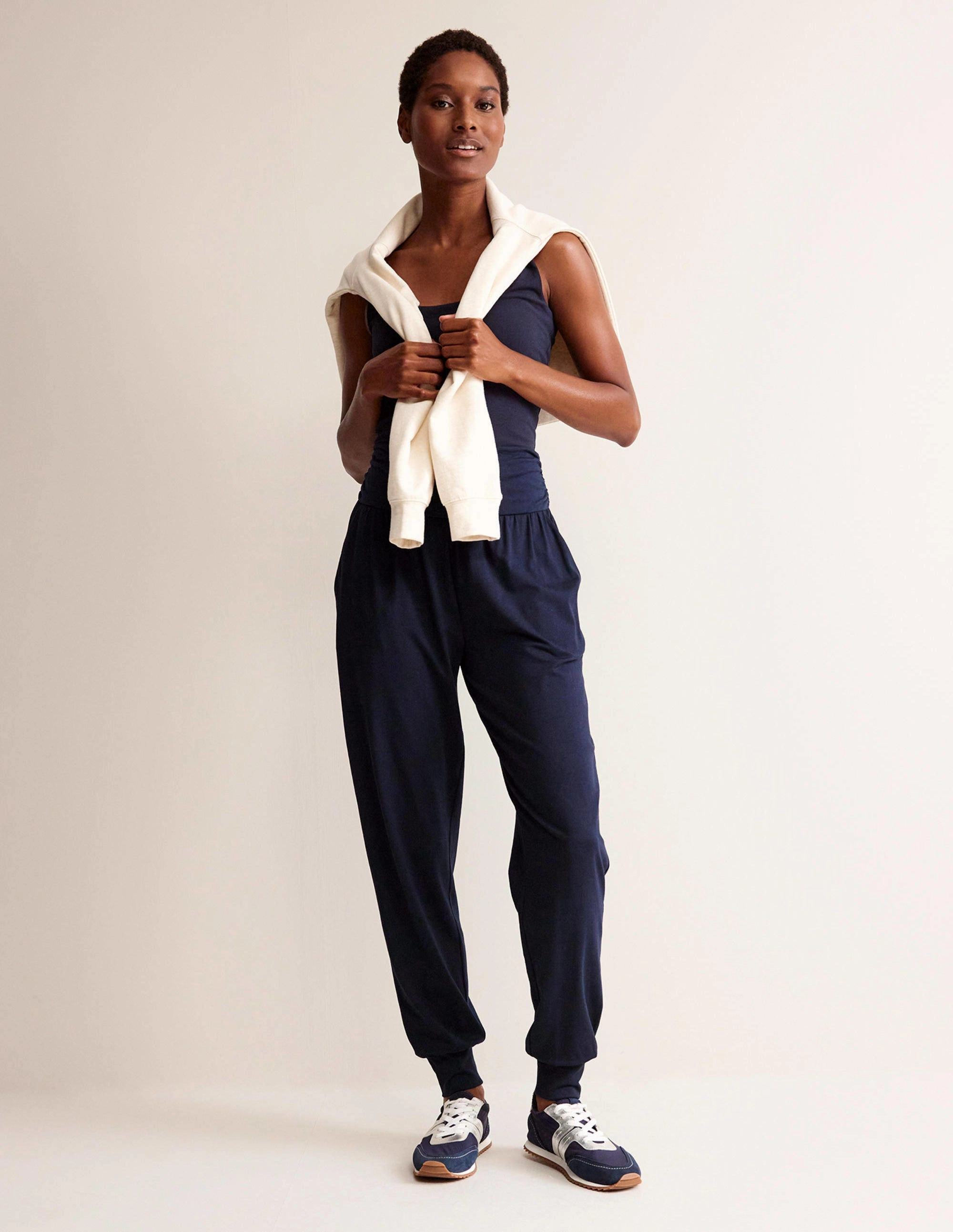 Soft and Stretchy Hareem Jersey Joggers-Navy