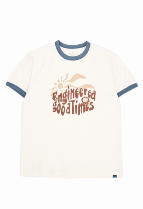 Non Irritating Collar Soft Finish KAVU Women's High Spirits Tee - Off White